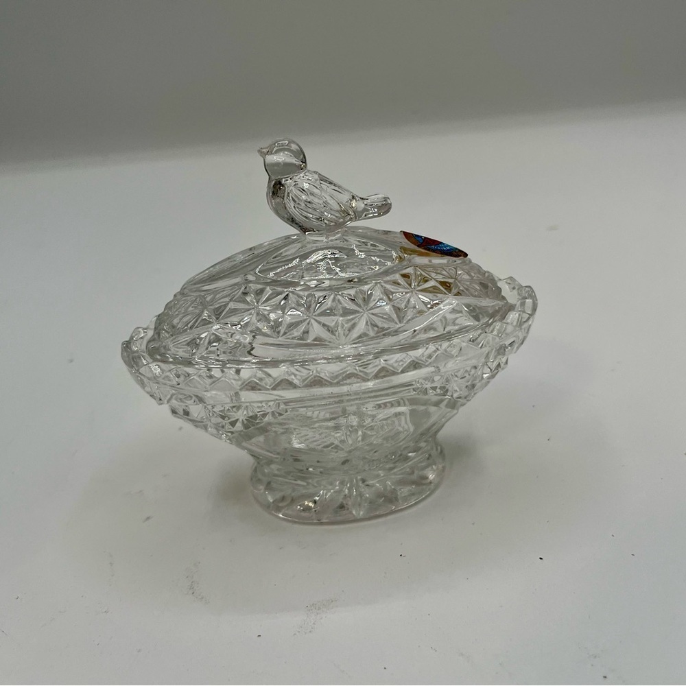 Bauer Clear  Bird Dish 24% lead crystal Germany